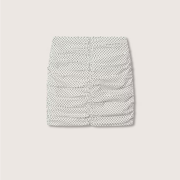 BNWT Mango White Polka Dot Printed Pleated Skirt size L - Picture 2 of 4